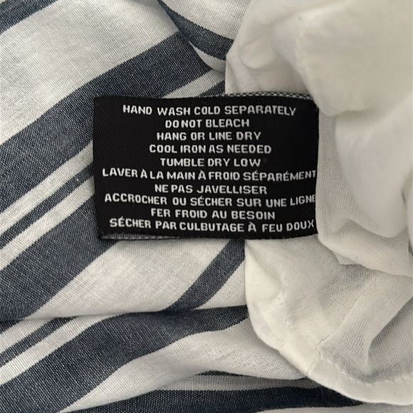 Walter Baker Cotton Blue & White Striped
Asymmetrical Midi Skirt w/Ruffles Sz 8 - Picture 8 of 9